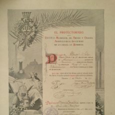 Documentos antiguos: DIPLOMA MENCIÓN HONORÍFICA.ESCUELA MUNICIPAL DE ARTES Y OFICIOS AGRICULTURA E INDUSTRIAS. 1912. Lote 45843766
