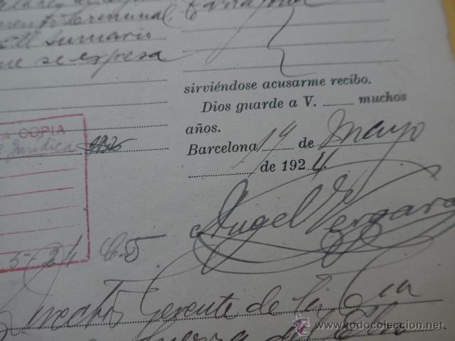 Documentos antiguos: Antiguo documento del juzgado de 1a instancia de barcelona, 1924 - Foto 4