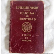 Documentos antiguos: CÉDULA DE IDENTIDAD. REPÚBLICA DE PARAGUAY 1949. Lote 46131444