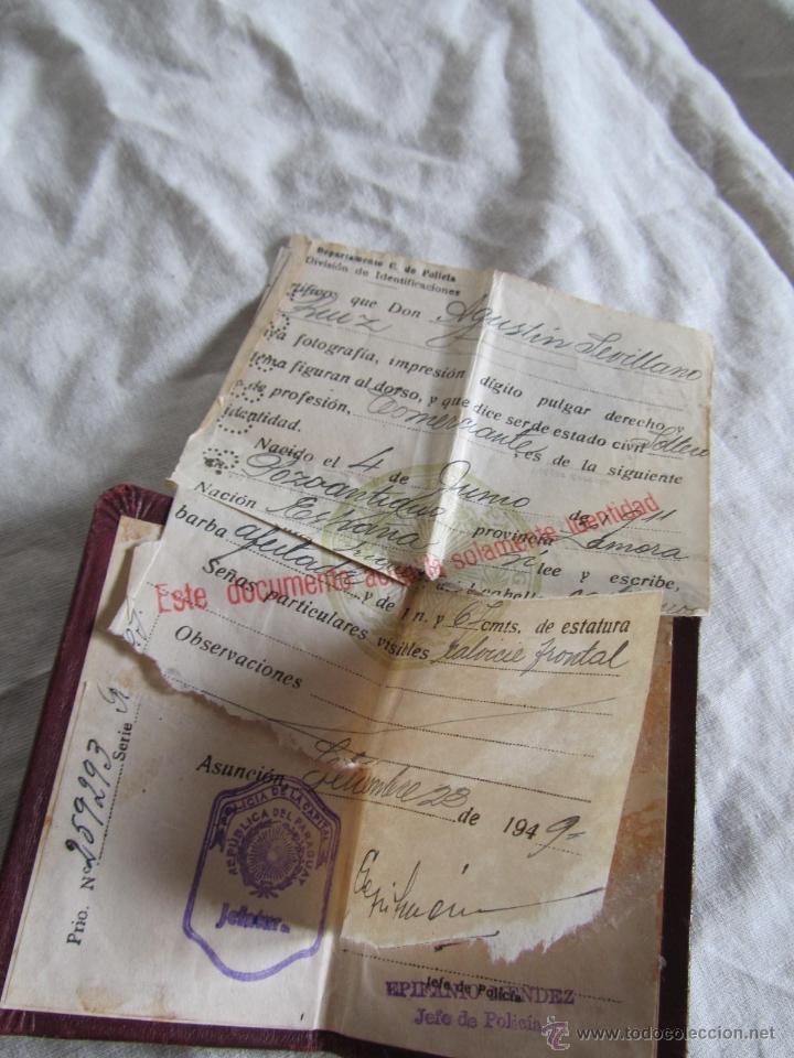 Documentos antiguos: C&eacute;dula de identidad. Rep&uacute;blica de Paraguay 1949 - Foto 3
