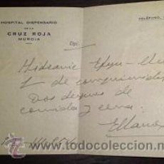 Documentos antiguos: MURCIA HOSPITAL DISPENSARIO DE LA CRUZ ROJA 1954. Lote 46226725