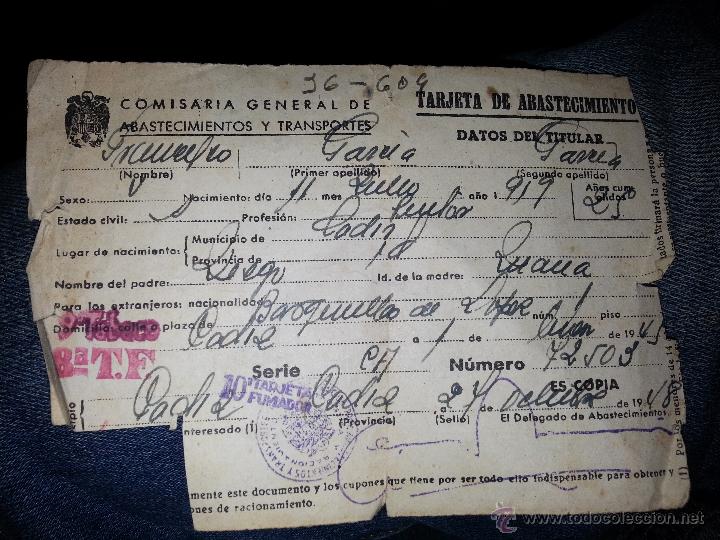 Documentos antiguos: COMISARIA GENERAL DE ABASTECIMIENTOS Y TRANSPORTES 1919 CADIZ - Foto 1