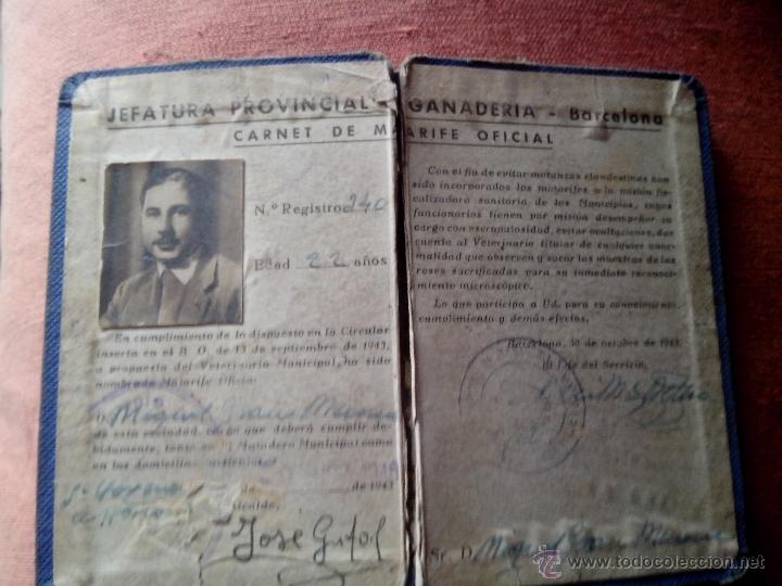 Documentos antiguos: Canet de Matarife Oficial 1943 Barcelona - Foto 4