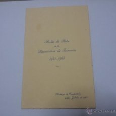 Documentos antiguos: MENÚ-HOTEL COMPOSTELA-1965-BODAS DE PLATA LICENCIATURA FARMACIA