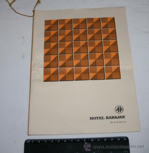 Documentos antiguos: CARTA MENU DE UNA BODA EN EL HOTEL BARAJAS, MADRID, MARIA VICTORIA E I&Ntilde;IGO, 4 DE NOVIEMBRE DE 1974