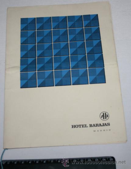 Documentos antiguos: CARTA MENU DE UNA BODA EN EL HOTEL BARAJAS, MADRID, ANGELA Y RICARDO, 8 DE JULIO DE 1974