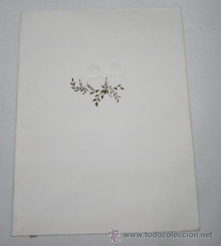 Documentos antiguos: CARTA MENU INVITACION A UNA BODA EN DE TORRES, ANTONIO Y CONCHITA, 1973