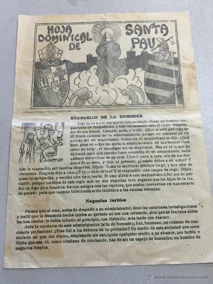 Documentos antiguos: Antigua Hoja Parroquial, Dominical, Santa Pau, A&ntilde;o 1949, num 132, d&iacute;ptico