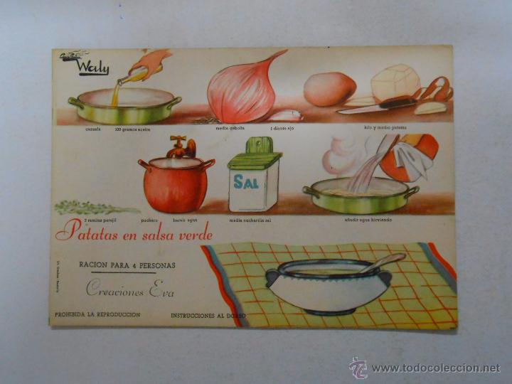 Alte Dokumente: COCINA GRAFICA WALY. RECETA FICHA N&ordm; 107. PATATAS EN SALSA VERDE. CREACIONES EVA. TDKP3