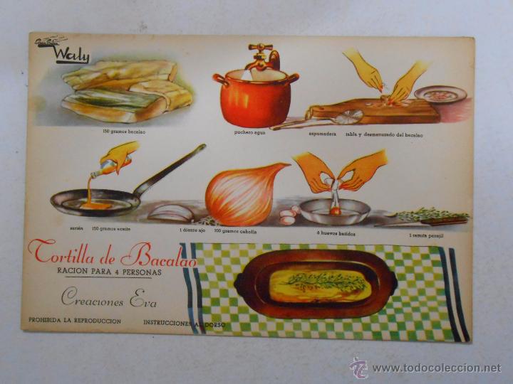 Alte Dokumente: COCINA GRAFICA WALY. RECETA FICHA N&ordm; 403. TORTILLA DE BACALAO. CREACIONES EVA. TDKP3