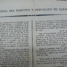 Documentos antiguos: INTENDENCIA DEL EJÉRCITO Y PRINCIPADO DE CATALUÑA. EDICTO SOBRE LA RENTA. JUAN DEL GAYO. 1826.