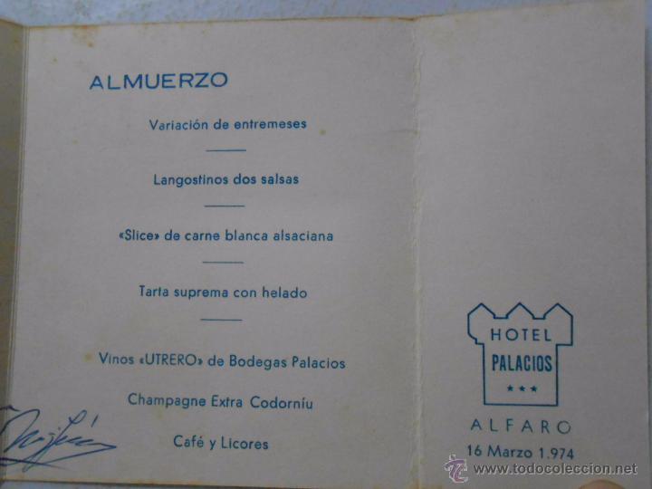 Documents Anciens: RECORDATORIO BODA ENLACE HOTEL PALACIOS ALFARO LA RIOJA. 16 MARZO 1974. TDKP3