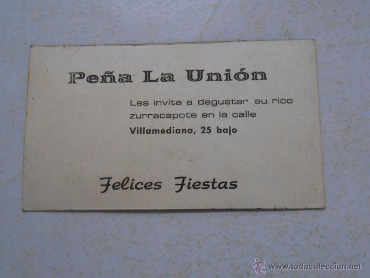 Documents Anciens: TARJETA PE&Ntilde;A LA UNION. LOGRO&Ntilde;O. PUBLICIDAD RAYFRAN ILUMINACION. TDKP3