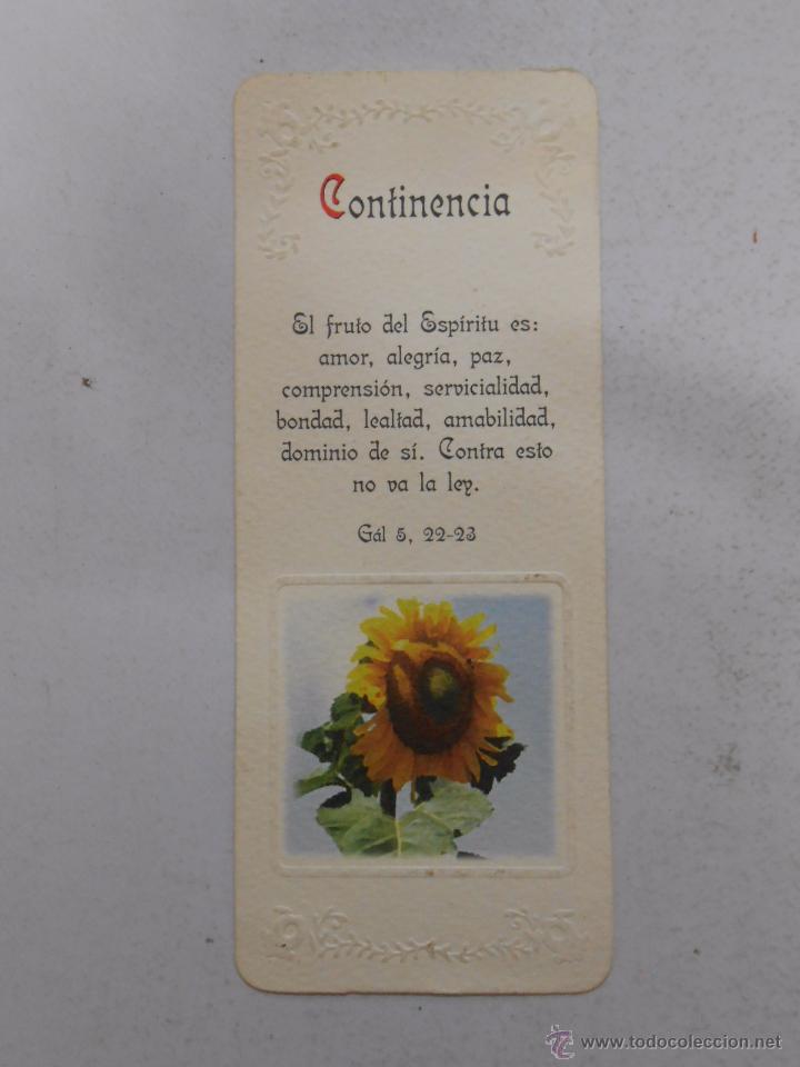 Documentos antiguos: POSTAL ORACION CONTINENCIA. FRUTO DEL ESPIRITU. TDKP3