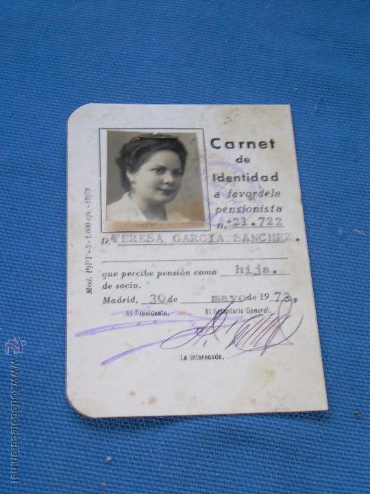 Documentos antiguos: CARNET DE IDENTIDAD DE PENSIONISTA DEL A&Ntilde;O 1973