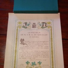 Documentos antiguos: DIPLOMA IMPRESO POR VDA. DE CALON E HIJO EN SALAMANCA EL AÑO 1911, MODERNISTA