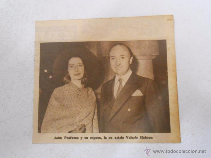 Documents Anciens: RECORTE DE REVISTA JOHN PROFUMO Y SU ESPOSA, LA EX ACTRIZ VALERIE HOBSON. TDKP3