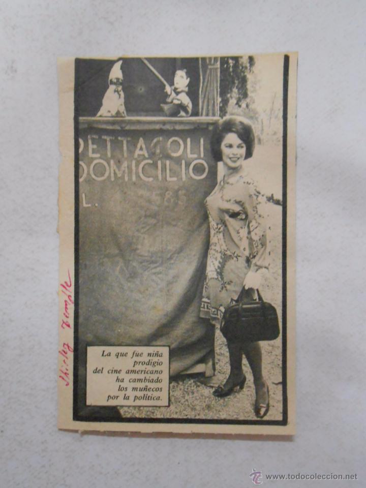 Documentos antiguos: RECORTE DE REVISTA SHIRLEY TEMPLE. TDKP3 - Foto 1