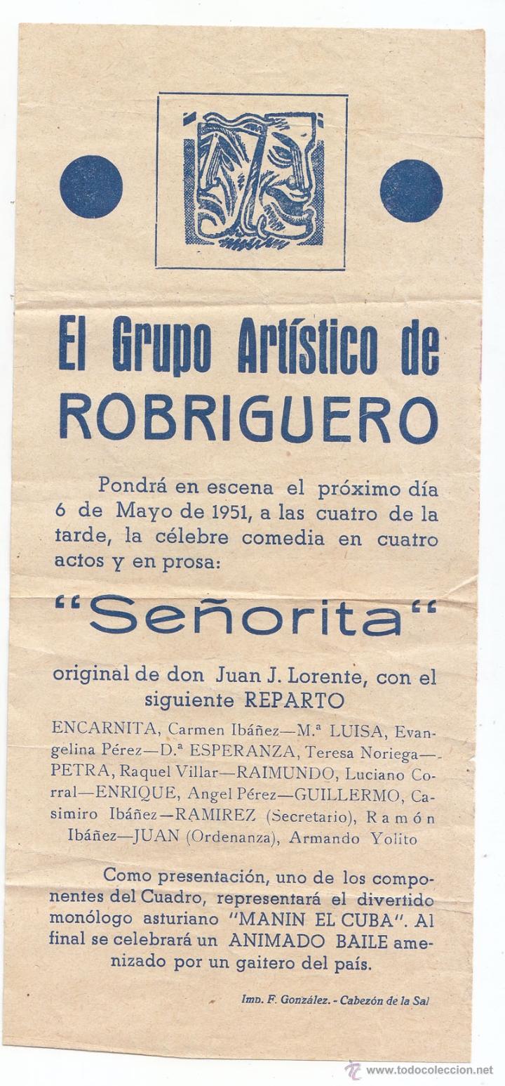 Documenti antichi: GRUPO ART&Iacute;STICO DE ROBRIGUERO. CABEZ&Oacute;N DE LA SAL. CANTABRIA. 1951. REPRESENTACI&Oacute;N COMEDIA.