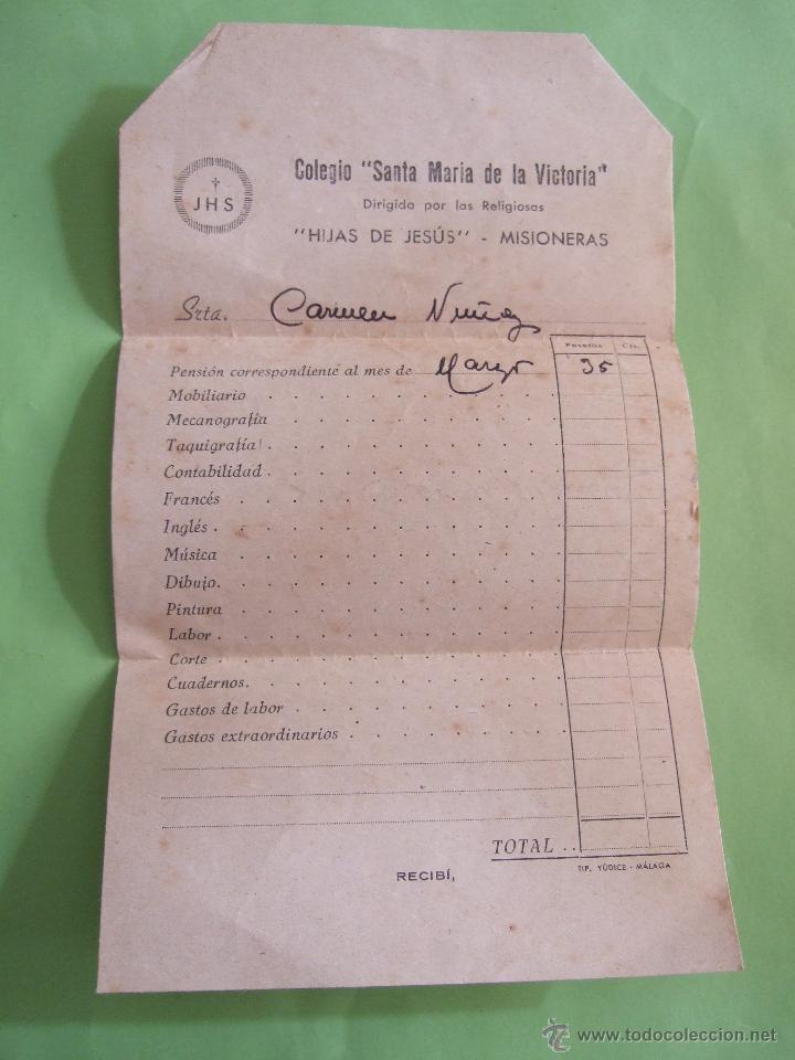 Documentos antiguos: COLEGIO SANTA MARIA DE LA VICTORIA - HIJAS DE JESUS - A&Ntilde;OS 40/50