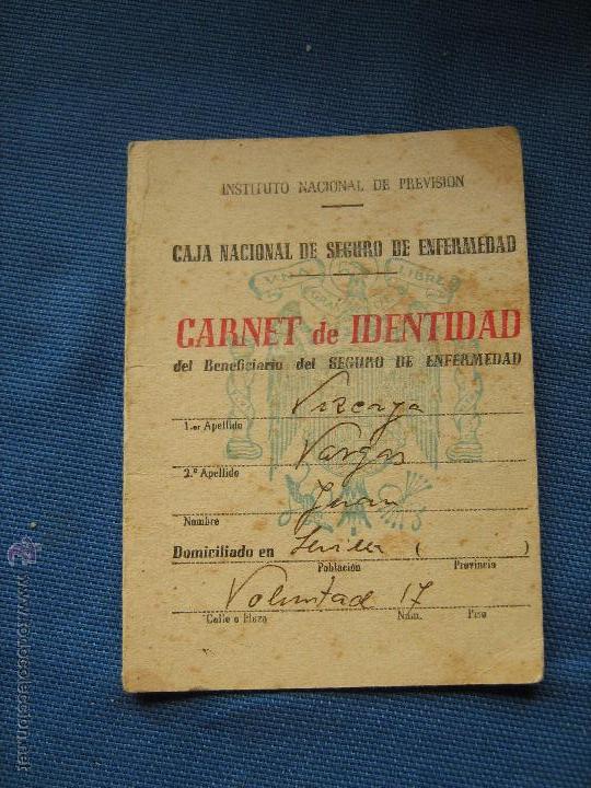 Documentos antiguos: CARNET DE IDENTIDAD DE LA CAJA NACIONAL DE SEGURO DE ENFERMEDAD