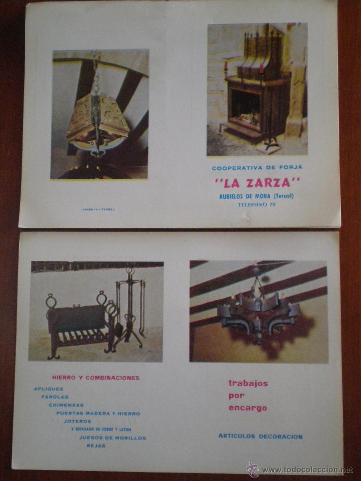 Old Documents: RUBIELOS DE MORA (TERUEL) PROPAGANDA COOPERATIVA DE FORJA LA ZARZA. TELEFONO 75 PIE IMPRENTA FERRUCA