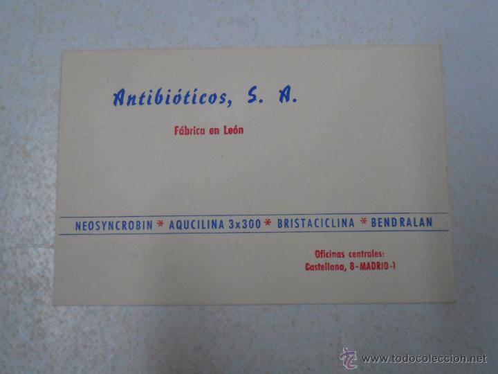 Alte Dokumente: TARJETA ANTIBIOTICOS S.A. FABRICA EN LEON. OFICINAS CENTRALES CALLE CASTELLANA MADRID. TDKP5