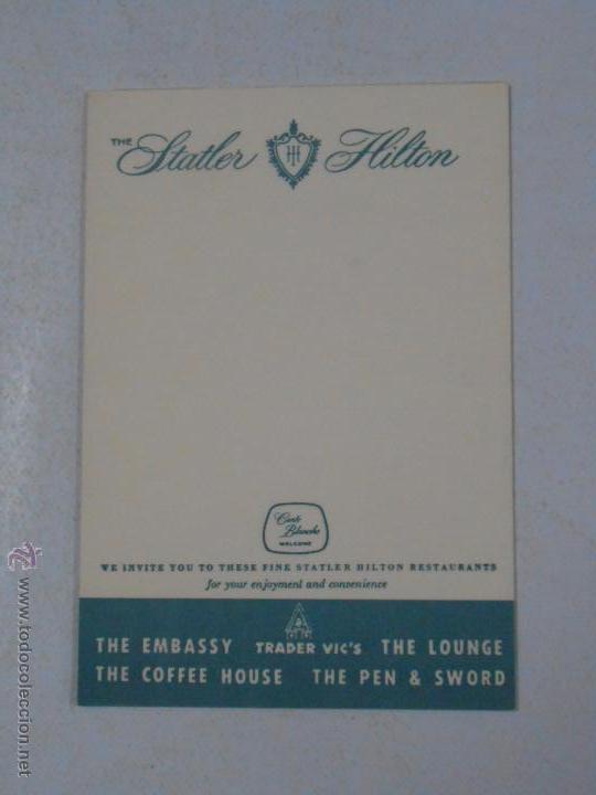 Alte Dokumente: HOJA DE ANOTACIONES THE STATLER HILTON. HOTEL. TDKP5