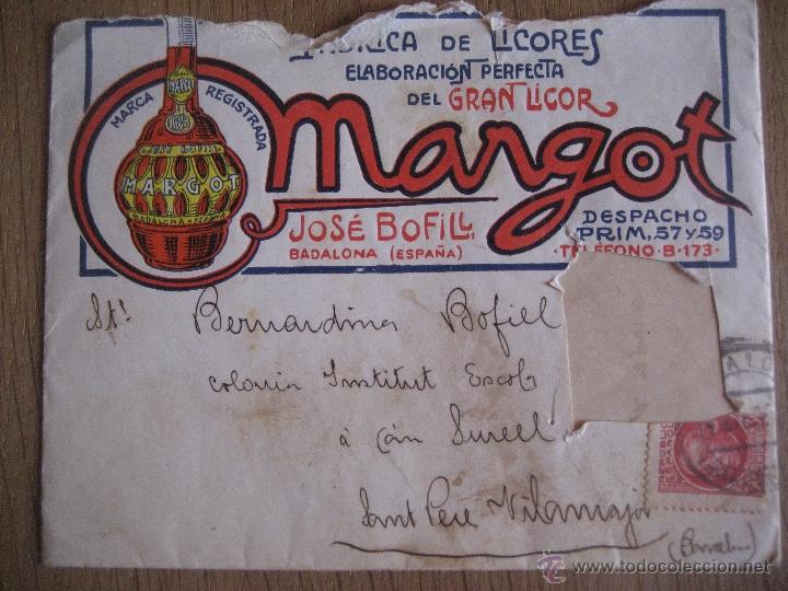 Documentos antigos: Destileria Bofill. Badalona 1935. Sobre publicitario