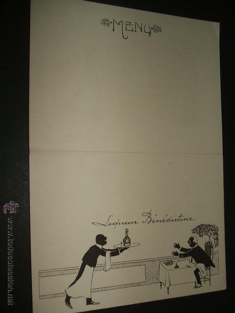 Documentos antiguos: MENU LICOR BENEDICTINO - Foto 1