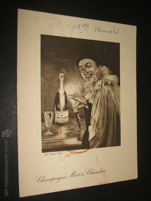 Documentos antiguos: MENU CHAMPAN MOET CHANDON - Foto 1