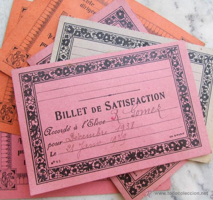 Documentos antiguos: 7 Billets de Satisfaction 1939