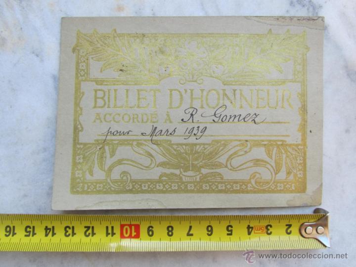 Documentos antiguos: 5 Billet dHonneur 1939 - Foto 4