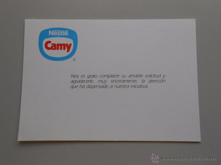 Documents Anciens: TARJETA POSTAL DE ATENCION CAMY NESTLE. TDKP5