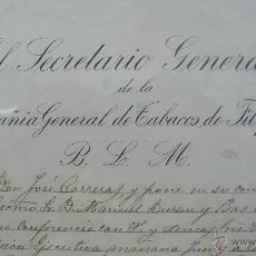 Documentos antiguos: INVITACIÓN DE D. MANUEL DURAN Y BAS A JOSÉ CARRERAS A UNA CONFERENCIA. BARCELONA, 1896. 
