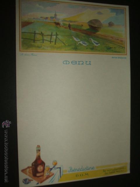 Documentos antiguos: MENU LICOR BENEDICTINO - Foto 1