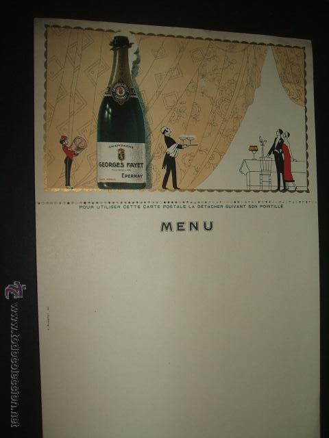 Documentos antiguos: MENU CHAMPAGNE ART DECO - Foto 1