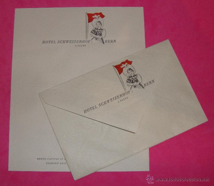 Documentos antiguos: ANTIGUO SOBRE Y CARTA HOTEL SCHWEIZERHOF BERN - Foto 1