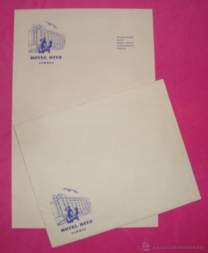Documentos antiguos: ANTIGUO SOBRE Y CARTA HOTEL RITZ AARHUS - Foto 1