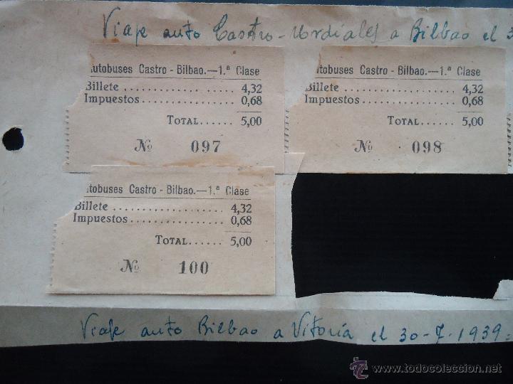 Documentos antiguos: billete transportes autobus castro urdiales cantabria bilbao vizcaya viajes carretera autocar bus