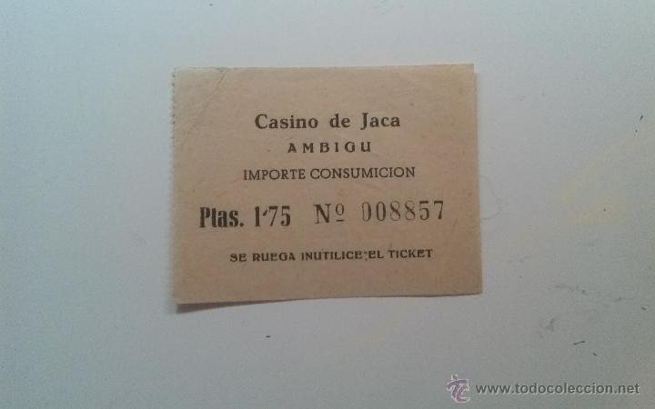 Documentos antiguos: CASINO DE JACA ANTIGU TICKET AMBIGU IMPORTE CONSUMICION