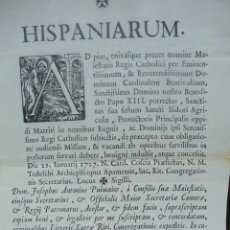 Documentos antiguos: HISPANIARUM. AD PIAS, ENISASQUE PRECES NOMINE... PUIMAYOR, JOSÉ ANTONIO DE.