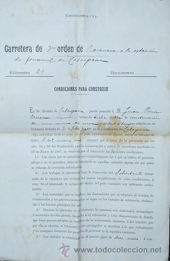 Documentos antiguos: CALASPARRA PERMISO PARA CONSTRUCCION DE UN MURO 1904 MURCIA