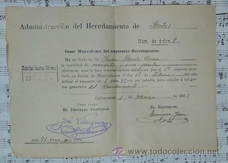 Documentos antiguos: CALASPARRA HEREDAMIENTO DE ROTAS 1903 MURCIA - Foto 1