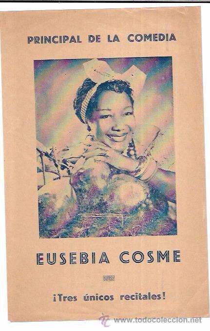Documentos antiguos: PROGRAMA DE TEATRO. EUSEBIA COSME. 21,5 X 14 CM. - Foto 2