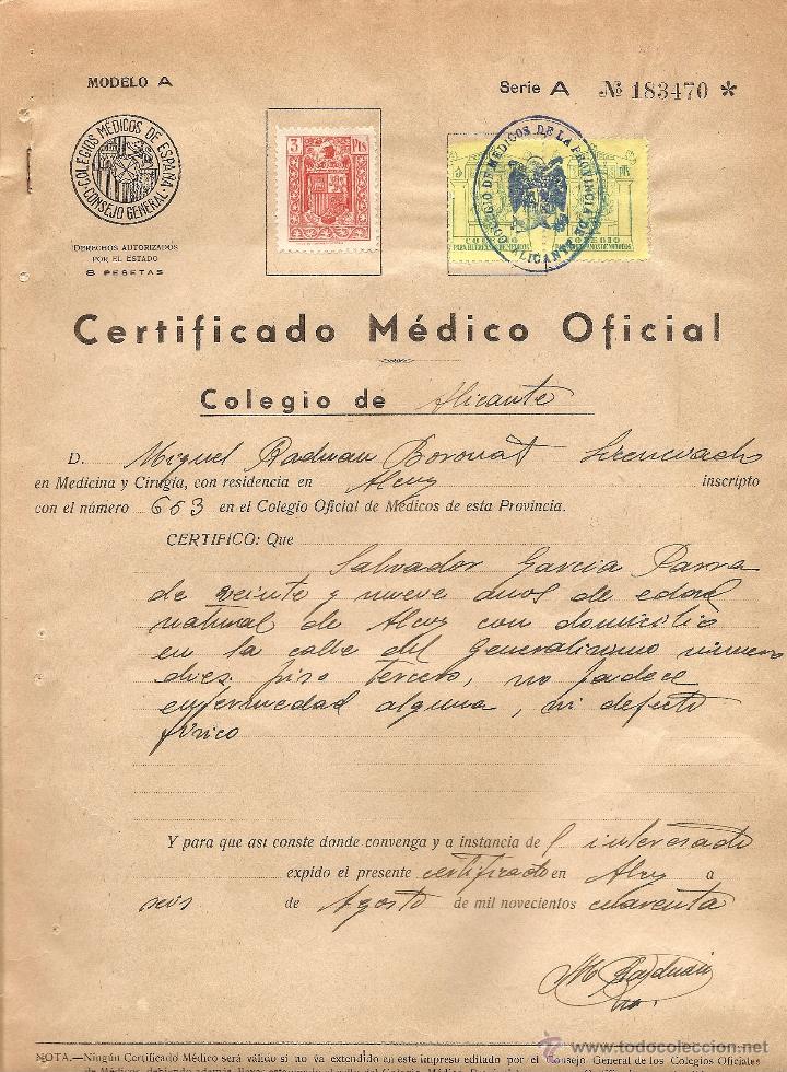 Certificado Médico Oficial Expedido En Alcoy A Comprar En