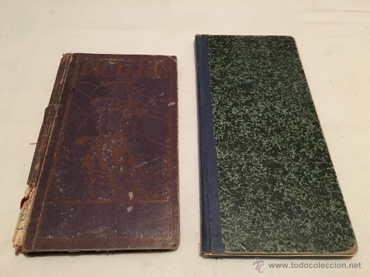 Documentos antiguos: LOTE DE DOS ANTIQUISIMOS DIETARIOS O AGENDAS. LIBROS CONTABILIDAD