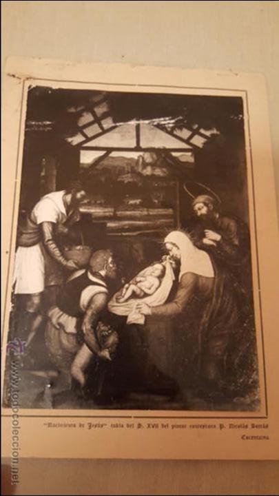 Documentos antiguos: renacimiento de jesus, tabla del xvii del pintor contestano p. nicolas borr&aacute;s, cocentaina, fotografi