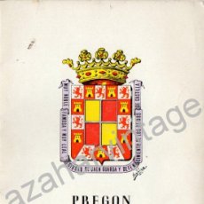 Documentos antiguos: PREGON EN HONOR DE LA SANTISIMA VIRGEN DE LA CAPILLA EN SU V AÑO JUBILAR, JAEN 1972.. Lote 53961374