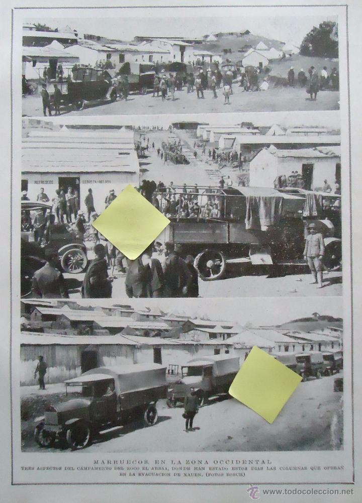 Documentos antiguos: guerra marruecos zoco el arbaa xauen chauen columna militar tropa soldados batallon legion